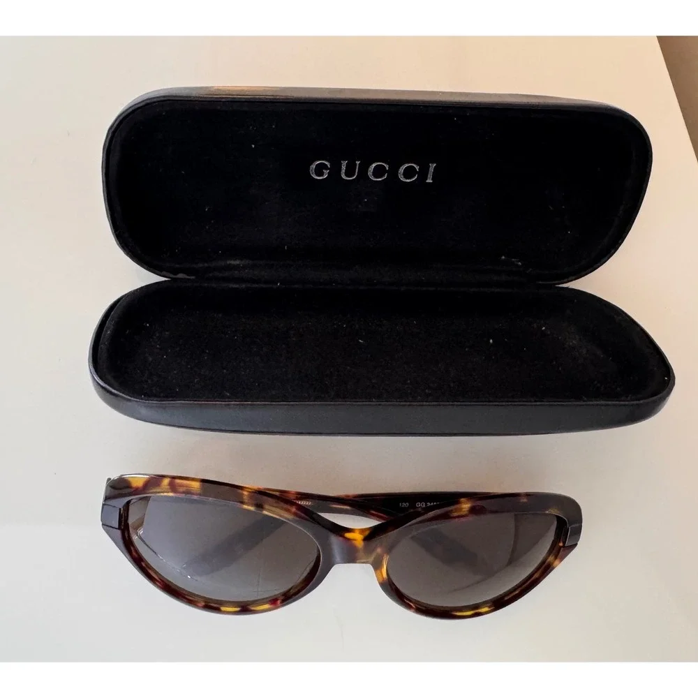 Gucci Vintage Y2K GG2465/S Tortoiseshell Oval Sunglasses Brown Made in Italy - Picture 14 of 16
